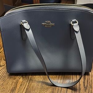 Coach Dark Gray Leather Shoulder Bag
